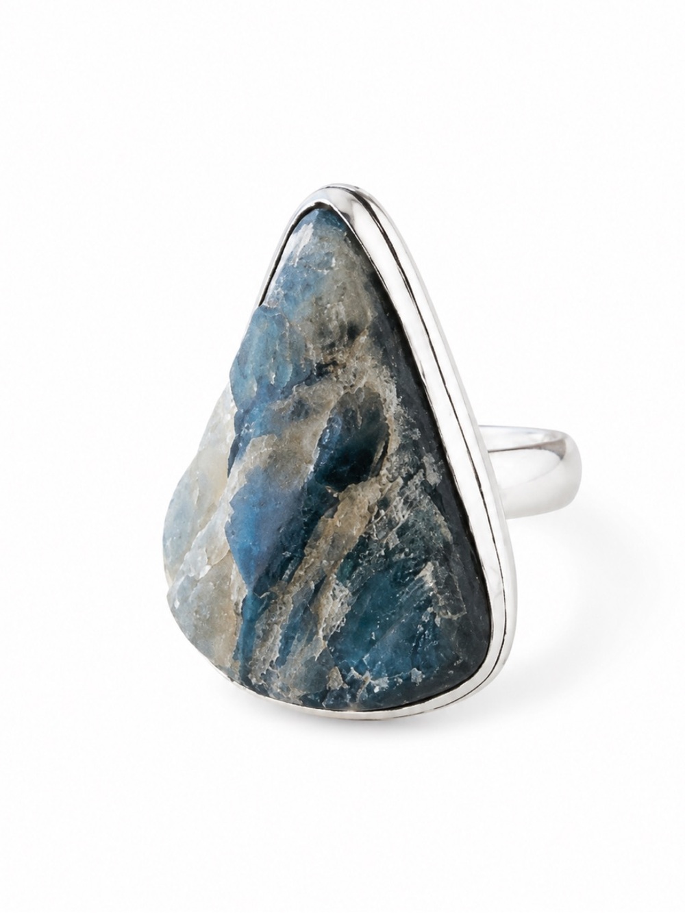 Silver Labradorite Statement Ring